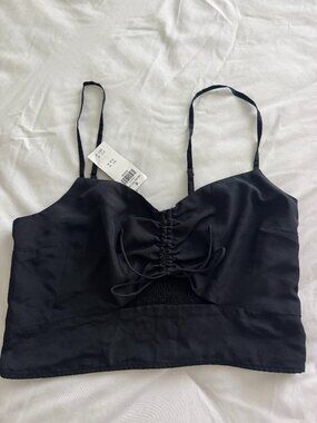 Abercrombie & Fitch Satin Tie-Front Cami Top – Medium